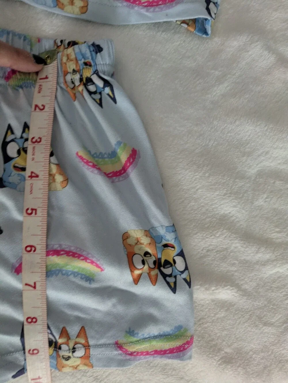 GUC Bluey rainbow print pajamas shirt &shorts set
